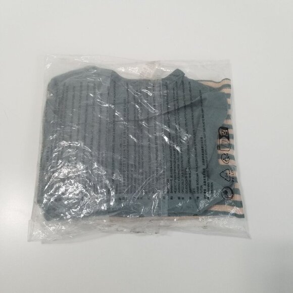 NWT H&M 2-pack Cotton Jersey Tops‎ Size 9M Color: Turquoise/striped - Picture 4 of 4